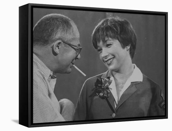 Movie Director Billy Wilder with Actress Shirley MacLaine on Set During Filming of The Apartment-Grey Villet-Framed Premier Image Canvas