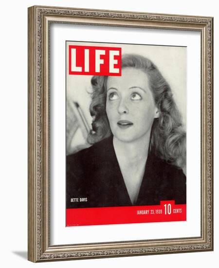 Movie Star Bette Davis at Home, January 23, 1939-Alfred Eisenstaedt-Framed Photographic Print