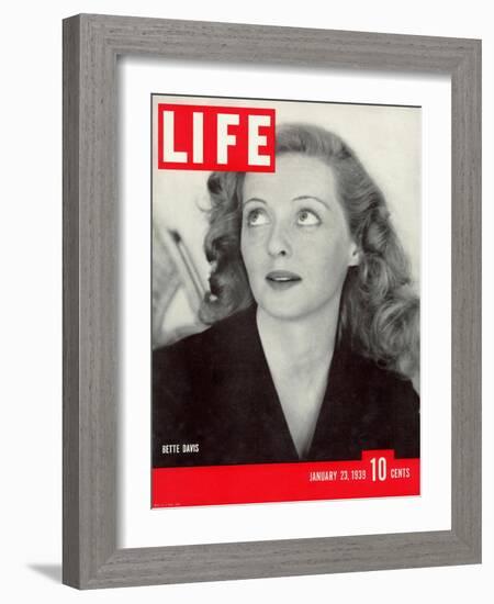 Movie Star Bette Davis at Home, January 23, 1939-Alfred Eisenstaedt-Framed Photographic Print