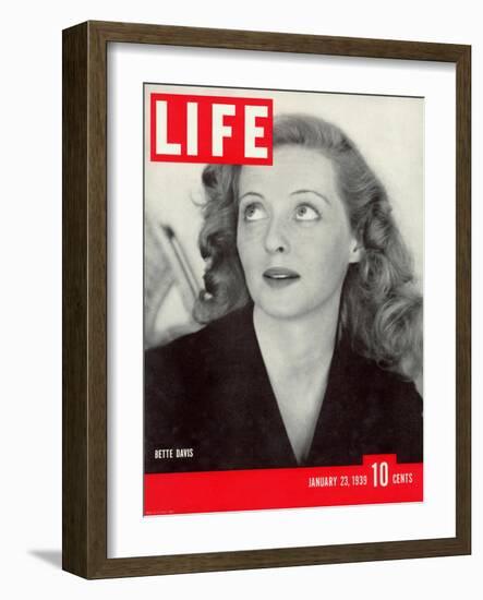 Movie Star Bette Davis at Home, January 23, 1939-Alfred Eisenstaedt-Framed Photographic Print