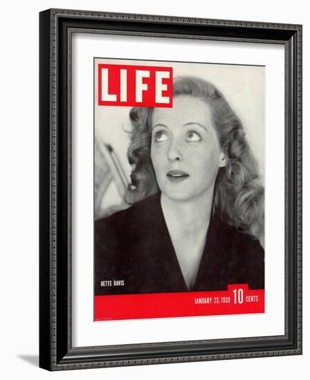 Movie Star Bette Davis at Home, January 23, 1939-Alfred Eisenstaedt-Framed Photographic Print