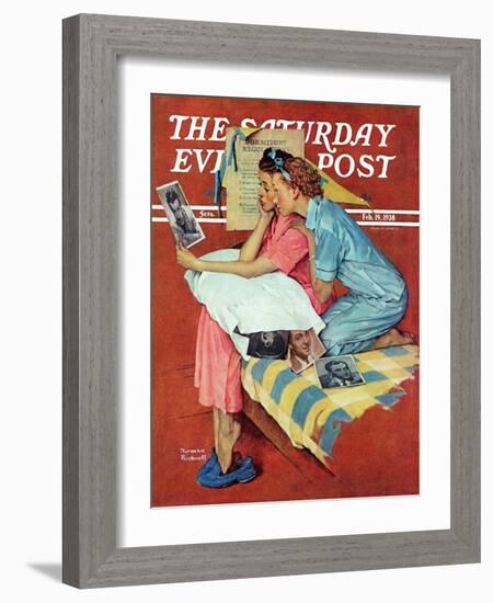 "Movie Star" Saturday Evening Post Cover, February 19,1938-Norman Rockwell-Framed Giclee Print