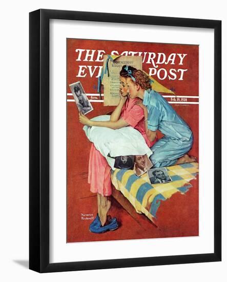 "Movie Star" Saturday Evening Post Cover, February 19,1938-Norman Rockwell-Framed Giclee Print