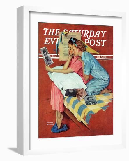 "Movie Star" Saturday Evening Post Cover, February 19,1938-Norman Rockwell-Framed Giclee Print