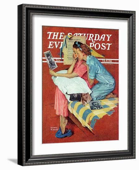 "Movie Star" Saturday Evening Post Cover, February 19,1938-Norman Rockwell-Framed Giclee Print