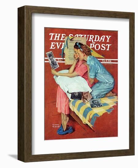 "Movie Star" Saturday Evening Post Cover, February 19,1938-Norman Rockwell-Framed Giclee Print