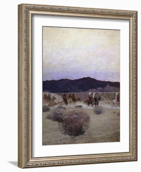 Moving Camp, 1908 (Oil on Canvas)-Newell Convers Wyeth-Framed Giclee Print