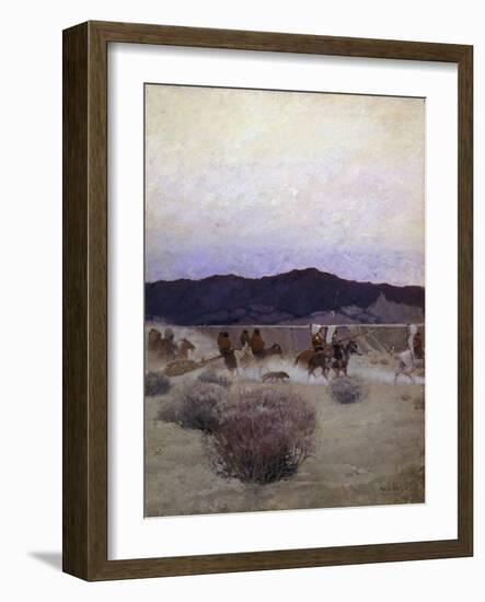 Moving Camp, 1908 (Oil on Canvas)-Newell Convers Wyeth-Framed Giclee Print
