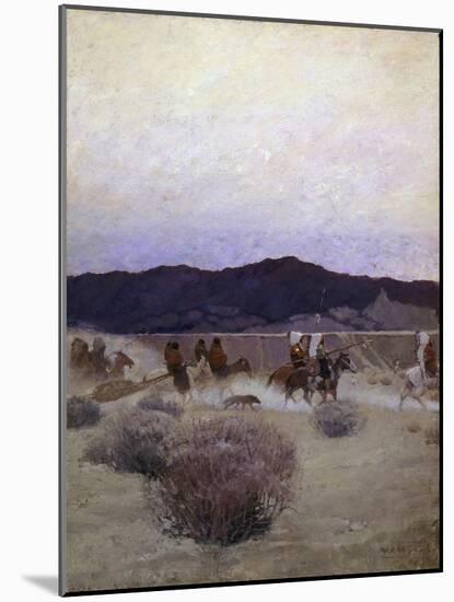 Moving Camp, 1908 (Oil on Canvas)-Newell Convers Wyeth-Mounted Giclee Print