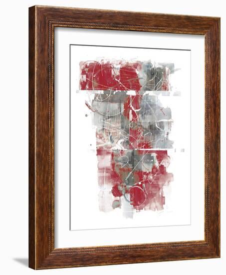 Moving In and Out of Traffic I Red Grey-Mike Schick-Framed Art Print