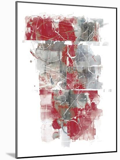 Moving In and Out of Traffic I Red Grey-Mike Schick-Mounted Art Print