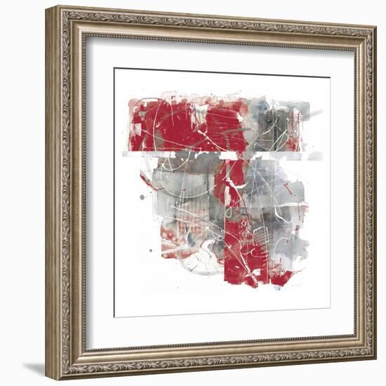 Moving In and Out of Traffic II Red Grey-Mike Schick-Framed Art Print