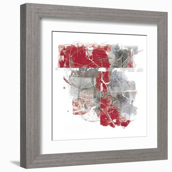 Moving In and Out of Traffic II Red Grey-Mike Schick-Framed Art Print