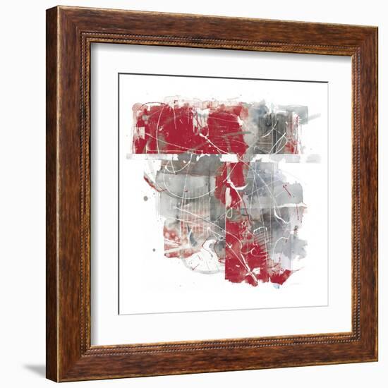 Moving In and Out of Traffic II Red Grey-Mike Schick-Framed Art Print