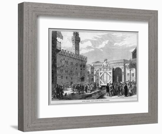 Moving Michaelangelo's Statue of David from the Piazza Della Signoria-null-Framed Art Print