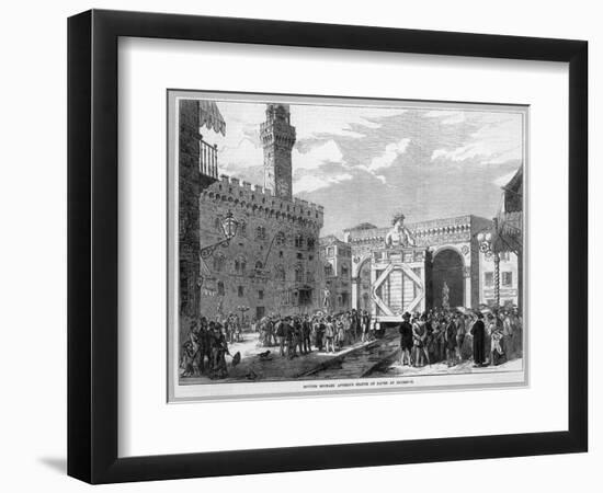 Moving Michaelangelo's Statue of David from the Piazza Della Signoria-null-Framed Art Print