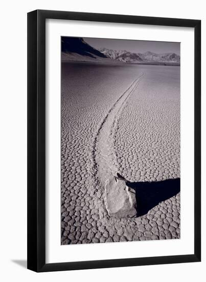 Moving Rocks Number 2 Death Valley BW-Steve Gadomski-Framed Photographic Print