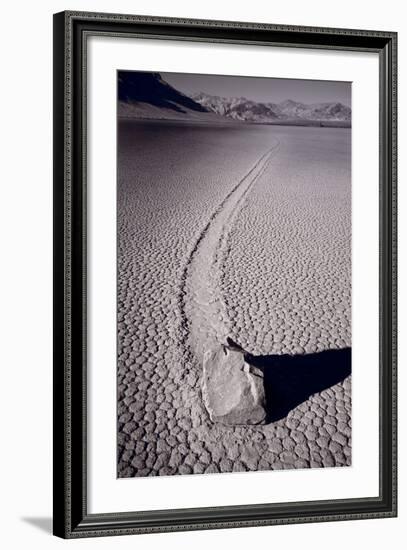 Moving Rocks Number 2 Death Valley BW-Steve Gadomski-Framed Photographic Print