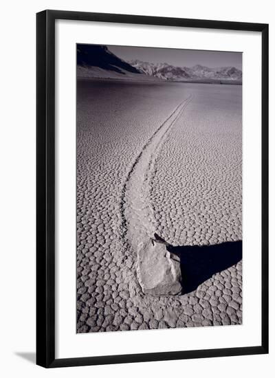 Moving Rocks Number 2 Death Valley BW-Steve Gadomski-Framed Photographic Print