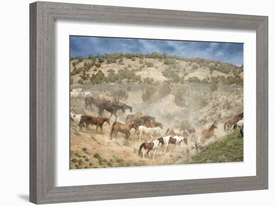 Moving the Herd-PH Burchett-Framed Premium Photographic Print