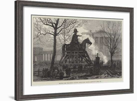 Moving the Wellington Statue, Hyde Park Corner-null-Framed Giclee Print