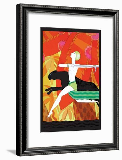 Mowgli and the Black Panther-Frank Mcintosh-Framed Art Print