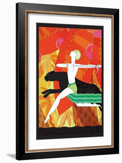 Mowgli and the Black Panther-Frank Mcintosh-Framed Art Print