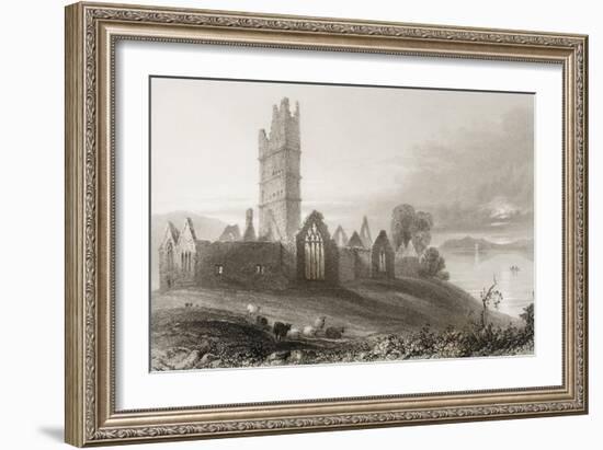 Moyne Abbey, County Mayo, Ireland, from 'scenery and Antiquities of Ireland' by George Virtue,…-William Henry Bartlett-Framed Giclee Print