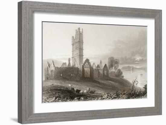 Moyne Abbey, County Mayo, Ireland, from 'scenery and Antiquities of Ireland' by George Virtue,…-William Henry Bartlett-Framed Giclee Print