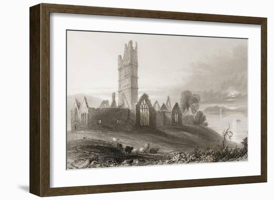 Moyne Abbey, County Mayo, Ireland, from 'scenery and Antiquities of Ireland' by George Virtue,…-William Henry Bartlett-Framed Giclee Print