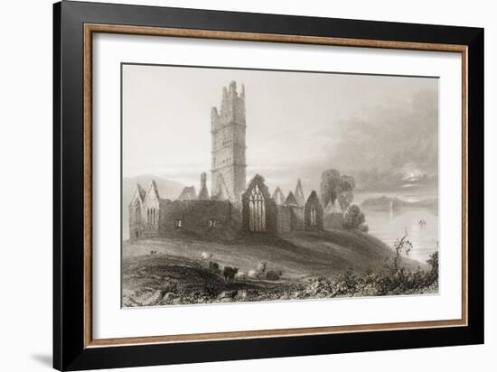 Moyne Abbey, County Mayo, Ireland, from 'scenery and Antiquities of Ireland' by George Virtue,…-William Henry Bartlett-Framed Giclee Print