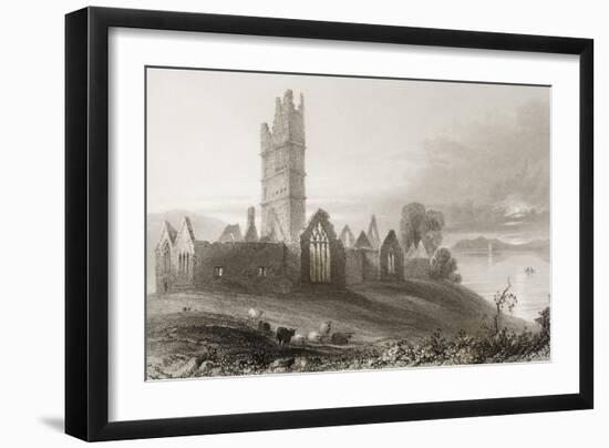 Moyne Abbey, County Mayo, Ireland, from 'scenery and Antiquities of Ireland' by George Virtue,…-William Henry Bartlett-Framed Giclee Print