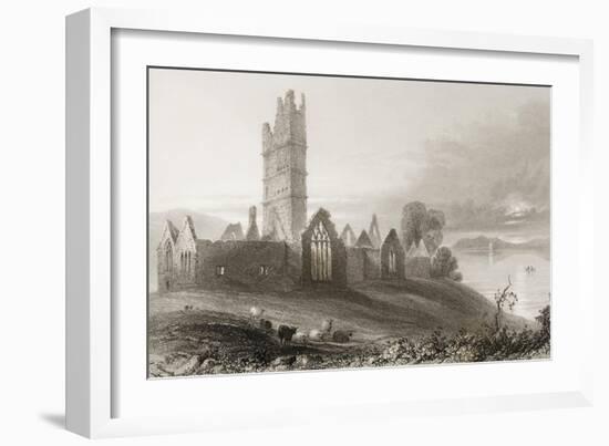 Moyne Abbey, County Mayo, Ireland, from 'scenery and Antiquities of Ireland' by George Virtue,…-William Henry Bartlett-Framed Giclee Print