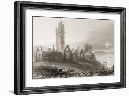 Moyne Abbey, County Mayo, Ireland, from 'scenery and Antiquities of Ireland' by George Virtue,…-William Henry Bartlett-Framed Giclee Print