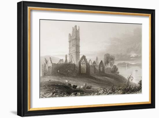 Moyne Abbey, County Mayo, Ireland, from 'scenery and Antiquities of Ireland' by George Virtue,…-William Henry Bartlett-Framed Giclee Print