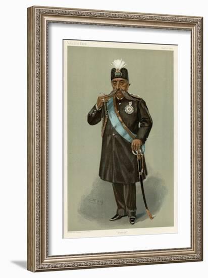 Mozaffar Od-Din Shah Ira-Leslie Ward-Framed Art Print