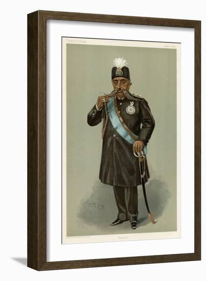 Mozaffar Od-Din Shah Ira-Leslie Ward-Framed Art Print