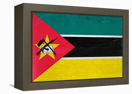 Mozambique Flag Design with Wood Patterning - Flags of the World Series-Philippe Hugonnard-Framed Stretched Canvas