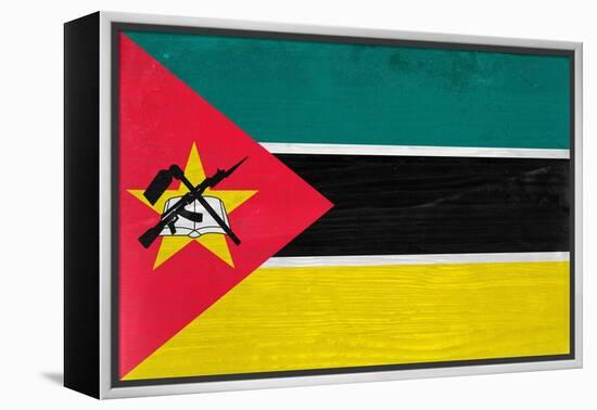 Mozambique Flag Design with Wood Patterning - Flags of the World Series-Philippe Hugonnard-Framed Stretched Canvas