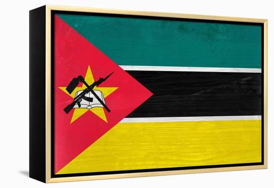 Mozambique Flag Design with Wood Patterning - Flags of the World Series-Philippe Hugonnard-Framed Stretched Canvas