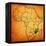 Mozambique on Actual Map of Africa-michal812-Framed Stretched Canvas