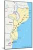 Mozambique Political Map-Peter Hermes Furian-Mounted Art Print