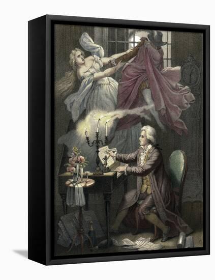 Mozart Composes Act 1 of the Opera Don Giovanni, C19th-Theodor Mintrop-Framed Premier Image Canvas