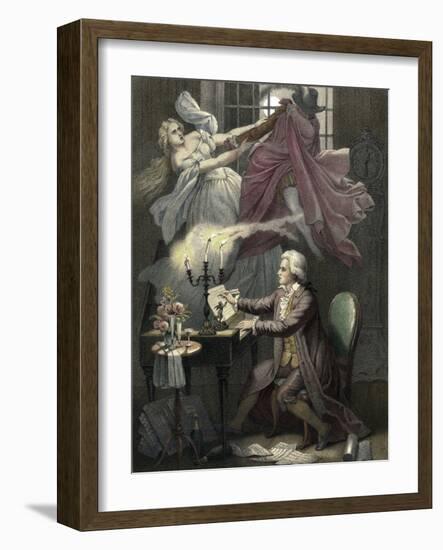 Mozart Composes Act 1 of the Opera Don Giovanni, C19th-Theodor Mintrop-Framed Giclee Print