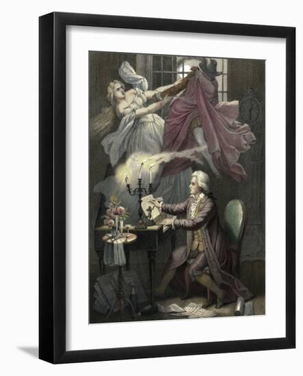 Mozart Composes Act 1 of the Opera Don Giovanni, C19th-Theodor Mintrop-Framed Giclee Print