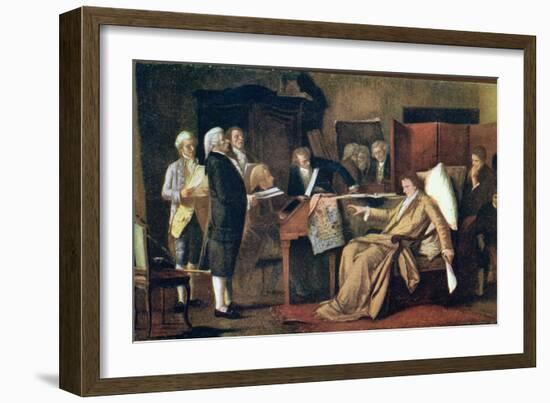 Mozart Directing His Requiem on His Deathbed-Mihaly Munkacsy-Framed Giclee Print