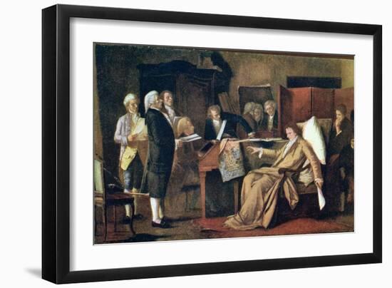 Mozart Directing His Requiem on His Deathbed-Mihaly Munkacsy-Framed Giclee Print