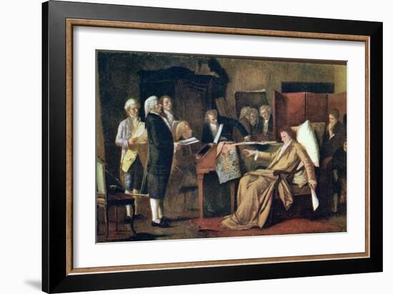 Mozart Directing His Requiem on His Deathbed-Mihaly Munkacsy-Framed Giclee Print