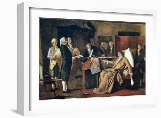 Mozart Directing His Requiem on His Deathbed-Mihaly Munkacsy-Framed Giclee Print