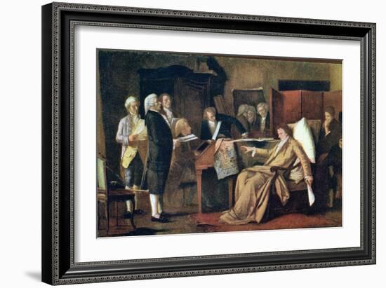 Mozart Directing His Requiem on His Deathbed-Mihaly Munkacsy-Framed Giclee Print